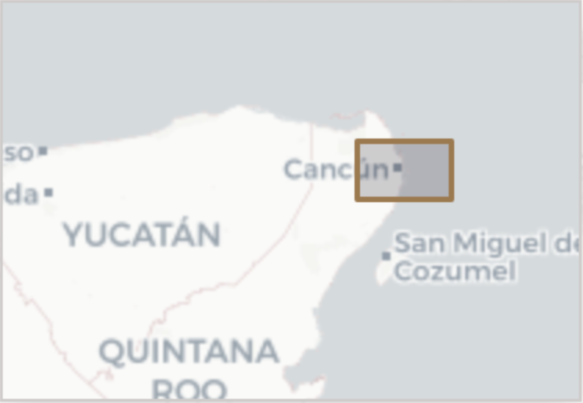 Cancun and northeastern Quintana Roo locator map
