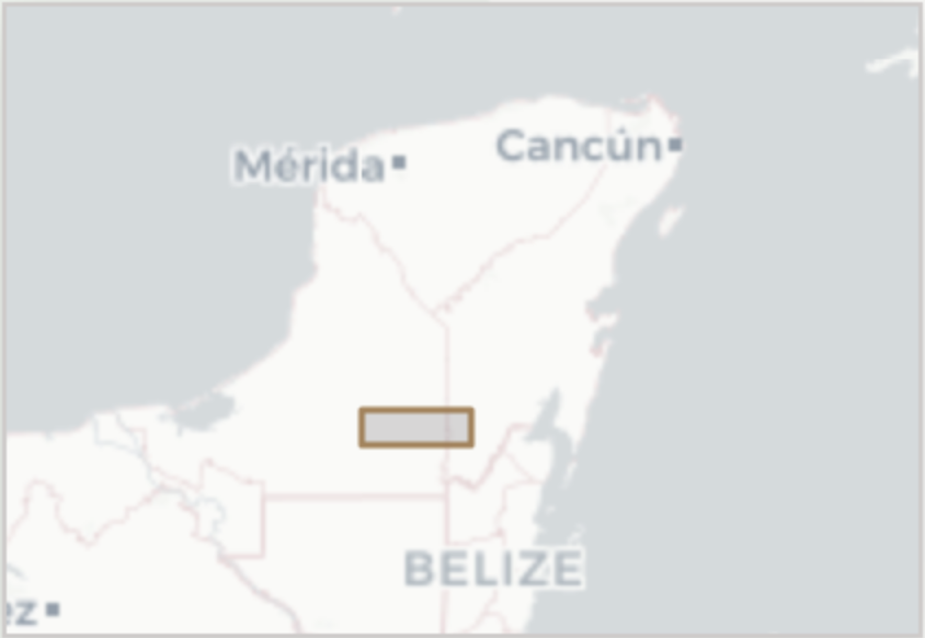 Rio Bec region locator map